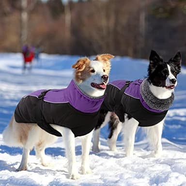 IDOMIK Dog Winter Coat - Reflective Waterproof Jacket for Cold Weather, Warm Fleece Snow Jacket with High Collar, Adjustable Buckle, Small to Large Sizes - Image 6