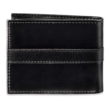 Tommy Hilfiger Men's Leather Wallet – Slim Bifold with 6 Credit Card Pockets and Removable ID Window, Casual Black Ranger, One Size - Image 3