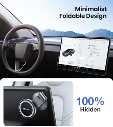 VICSEED Tesla Phone Mount【Strongest Magnet Power】Foldable Hidden Tesla Phone Holder Fit for All Phone, Tesla Model 3 Model Y for MagSafe Car Mount, Tesla Model 3 Accessories, Tesla Model Y Accessories - Image 4