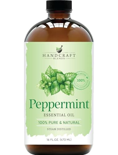 Handcraft Blends Peppermint Essential Oil in Glass Bottle – Huge 16 Fl Oz – 100% Pure and Natural – Premium Grade Oil for Diffuser and Aromatherapy, Skin, Massage, Candle and Soap Making Fragrance - Image 1