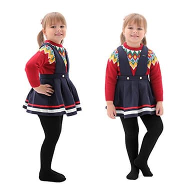 EPEIUS Toddler Tights - Baby Girl Seamless Cable Knit Leggings,Thick Cotton Footed Pants for 2-4 Years Black,White,Grey - Image 4