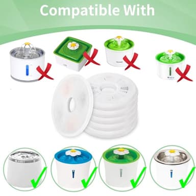 8 Pack Cat Water Fountain Replacement Filters Fit for 3L Flower Water Dispenser Automatic Pet Dog Cat Fountain Filter - Image 2