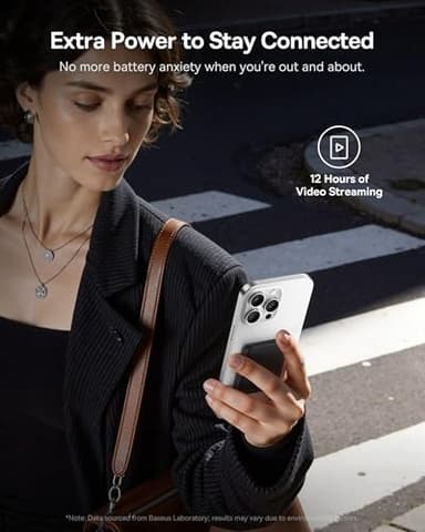 Baseus Picogo Power Bank, Smallest 5000mAh Magnetic Portable Charger with Stand, Qi2 Certified 15W Ultra-Mini MagSafe Battery Pack, Alloy Wireless Travel Fast Charger for iPhone 17/16 Series(Black) - Image 7