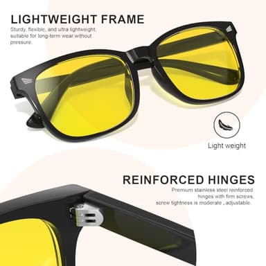 hunsquer Blue Light Glasses for Woman/Men Computer Blue Light Glasses（Night Vision） - Image 2