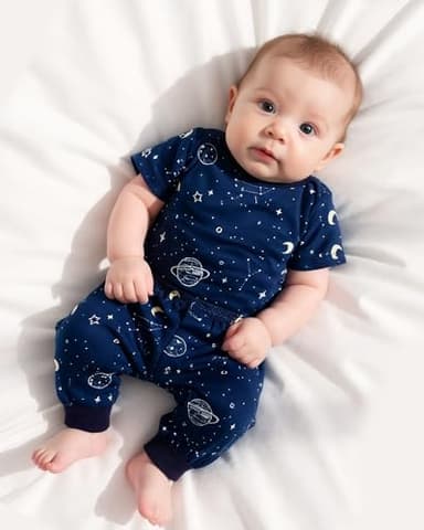 NZRVAWS Baby Boy Clothes Layette Essentials Infant Short Sleeve Romper Pants Hat 4 Pack Outfits Set Spring Summer 6 9 12 Months - Image 2