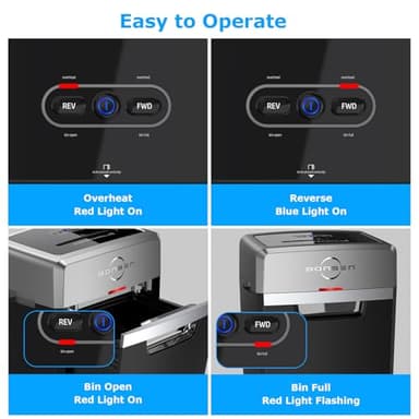 BONSEN Heavy Duty Paper Shredder, 24-Sheet Cross-Cut Shredder, 40-Min Continuous Running Time, Commercial Grade Shredder for Office, 9-Gallon Big Basket, 55dB Super Quiet, P-4 High Security (S3105) - Image 7