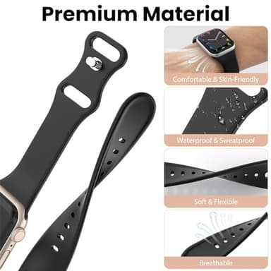 Kounlsyam 18 Pack Bands Compatible with Apple Watch Band 49mm 46mm 45mm 44mm 42mm 41mm 40mm 38mm for Women Men, Sport Silicone Breathable Strap for iWatch Series Ultra 11 10 9 8 SE 7 6 5 4 3 2 1 - Image 2