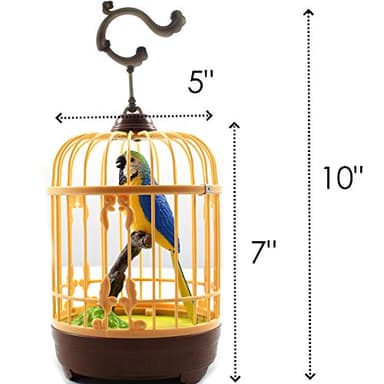 Chirping Bird in Cage – Realistic Singing & Moving Bird Toy with Lifelike Sounds, Motion Sensor & Beak Animation | Premium Desk & Room Decoration | Battery - Operated - Image 3