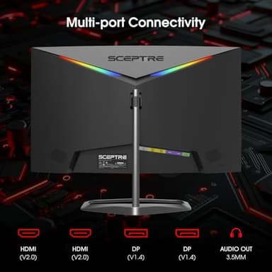 Sceptre New Curved 25-inch Gaming Monitor 240Hz 1500R HDMI x2 DP x2 Build-in Speakers 2025 - Image 5