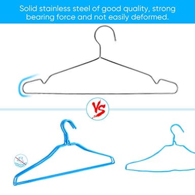 Fayleeko Wire Coat Hangers 40 Pack Strong Heavy Duty Stainless Steel Metal Ultra Thin Space Saving Clothes Hangers 16.5 Inch - Image 4