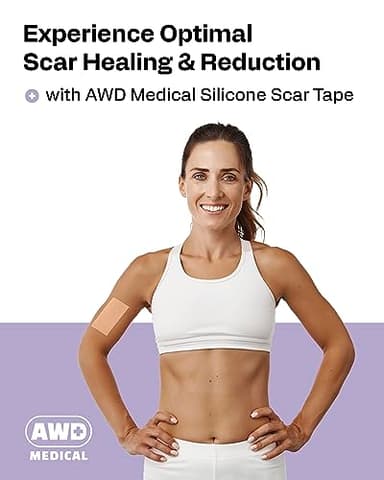 AWD Silicone Scar Sheets for Surgical Scars - Seamless Medical Grade Silicone Scar Tape for C Section, Tummy Tuck Tape - Silicone Skin Patches After Surgery Must Haves (1.6" x 60" Seamless Roll) - Image 2