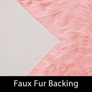 Latepis Pink Area 8x10 Shaggy Faux Sheepskin Fur Rug for Living Room Floor Cute Plush Carpet for Bedroom Girls Soft Furry Rug Luxury Home Decor - Image 4
