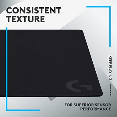 Logitech G640 Large Cloth Gaming Mouse Pad, Optimized for Gaming Sensors, Moderate Surface Friction, Non-Slip Mouse Mat - Black - Image 3