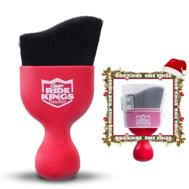 RIDE KINGS Car Detailing Brush,Auto Soft Hair Duster Interior with Curved Dirt Dust Collectors,Automotive Care，Gifts for Men Women(Red)-1pack - Image 6