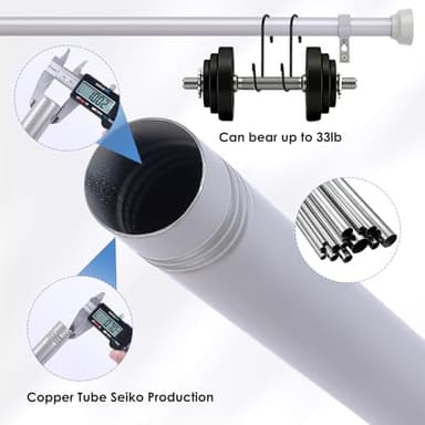 YAJUXIU Rustic Curtain Rod, Industrial Curtain Rods for Windows 72 to 144 Inches, Blackout Wrap Around Curtain Rod, for Indoor and Outdoor, Simple Modern Design, 30 to 144 Inches, Nickel - Image 3