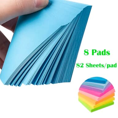 Sticky Notes 3x3 Inches,Bright Colors Self-Stick Pads, Easy to Stick for Home, Office, Notebook, 82 Sheets/pad - Image 3