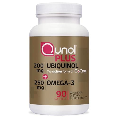 Qunol Plus Ubiquinol Coq10 200mg with Omega 3 250mg Extra Strength Antioxidant (Bovine Version), 90 Count - Image 1