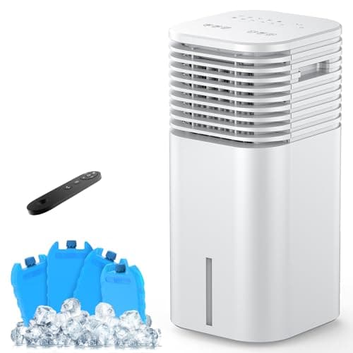 24" Windowless Portable Air Conditioner, 15H Timer & 120°Oscillation, 3-IN-1 Portable AC Unit with Remote, 2-Gal Tank, 3 Modes & 3 Speeds, Ultra-Quiet Ventless Swamp Cooler for Room Home Office, White - Image 1