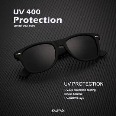 KALIYADI Polarized Sunglasses for Men and Women Matte Finish Sun glasses Color Mirror Lens UV Blocking (3 Pack) - Image 2