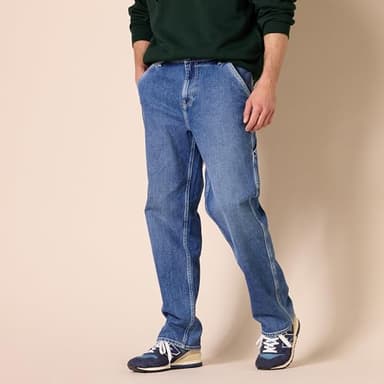 Amazon Essentials Men's Low Stretch Relaxed-Fit Workwear Carpenter Jean, Medium Wash, 31W x 34L - Image 5