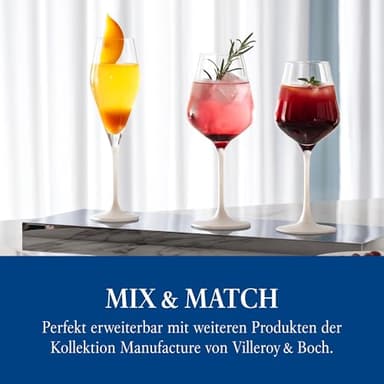 Villeroy & Boch - Manufacture Rock Blanc White Wine Goblet Set, 4 pcs. Set of Drinking Glasses, 13.75 oz, Crystal Glass, Matte White Slate Look - Image 6