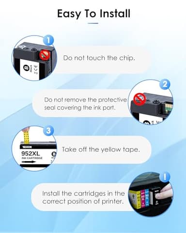 952XL Ink Cartridges (4-Pack) for HP 952XL Ink Cartridges Combo Pack High Yield Work for HP OfficeJet 8702, OfficeJet Pro 7720, 7740, 8210, 8710, 8720, 8730, 8740 Printer (Black Cyan Magenta Yellow) - Image 6