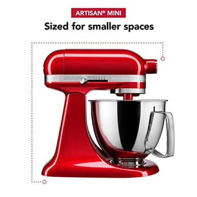 KitchenAid Artisan Mini 3.5 Quart Tilt-Head Stand Mixer - KSM3316X - Candy Apple Red - Image 7