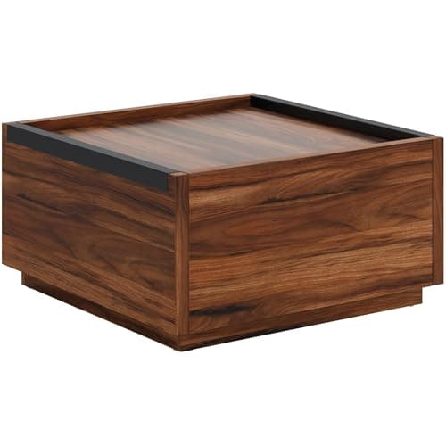 Sauder Manhattan Gate Modern Square Coffee Table, Blaze Acacia Finish - Image 1