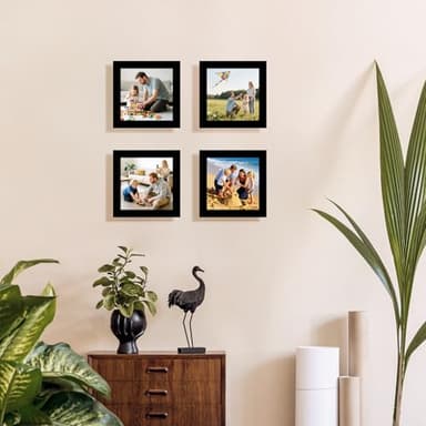 Picture Frames 5x5 2 Pack Made of Solid Wood Black for Wall Mounting and Tabletop Display - Image 6
