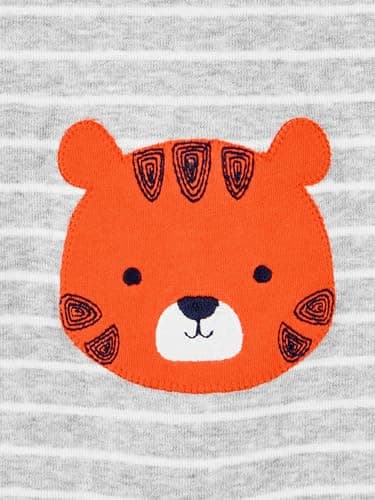 Simple Joys by Carter's Baby 3-pack Snap Up Rompers, stripe, whale, tiger, 0-3 Months - Image 6