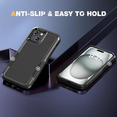 Diaclara Designed for iPhone 15 Case, [with Privacy Screen Protector] [Anti Spy] [Military Grade Drop Protection] Heavy Duty Full-Body Shockproof Phone Case, Black - Image 8