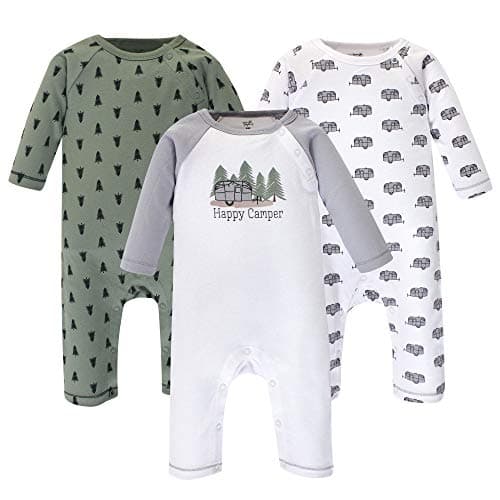 Touched by Nature Baby Organic Cotton Coveralls, Happy Camper, 9-12 Months
