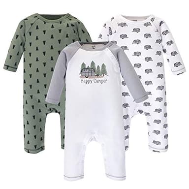 Touched by Nature Baby Organic Cotton Coveralls, Happy Camper, 9-12 Months