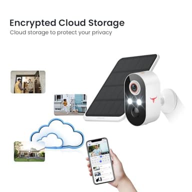 FameVibe 1080p Solar Security Camera Wireless, Smart AI Human Detection, 2-Way Audio, Color Night Vision, Cloud Storage, 2.4G WiFi, Indoor/Outdoor Surveillance Bullet Cam (1 Pack) - Image 6