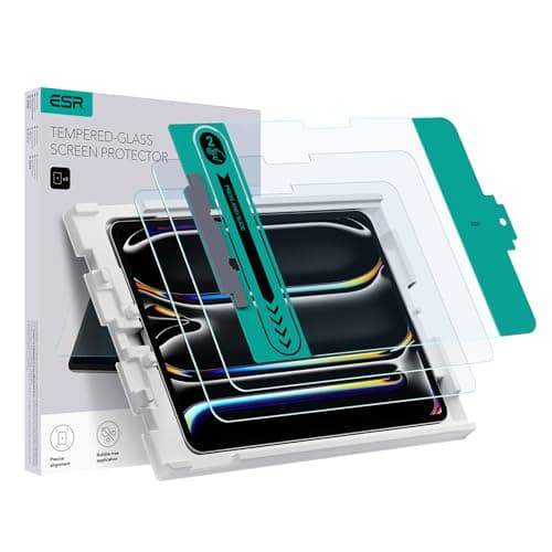 ESR 2 Pack Screen Protector for iPad Pro 11 Inch M4 2024, Tempered Glass Film with Easy Application Tray, Scratch Resistant, HD Clarity - Image 1
