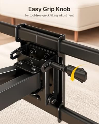 monTEK Heavy Duty TV Wall Mount for 37-90 inch TV up to 165lbs, 4X Load Tested, Full Motion with Dual Articulating Arms, Tool-Free Tilt, Swivel & Extend, VESA 200x100 to 600x400, Fits 12“/16" Studs - Image 4