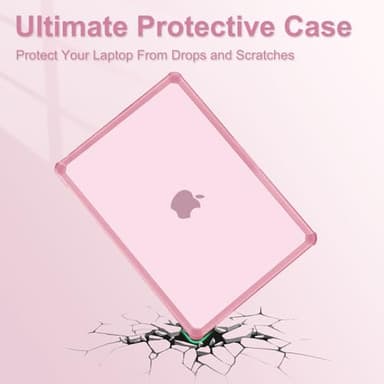 MOSISO Compatible with MacBook Air 13 inch Case 2025 2024 2023 2022 M4 A3240 M3 A3113 M2 A2681,Anti-Cracking Heavy Duty TPU Bumper Hard Case&Keyboard Skin&ScreenFilm for MacBook Air 13.6, Chalk Pink - Image 3