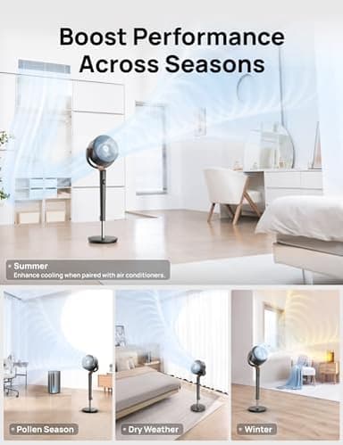Dreo Fan for Bedroom, 120° Oscillating Standing Fan, DC Motor, Quiet Pedestal Fans, 9 Speeds, 4 modes, 20dB Low Noise, Floor Fan for Whole Room, 37-42'' Adjustable Height, 9H Timer - Image 5
