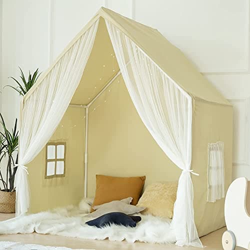 Kids Play Tent, Princess Playhouse Tent Indoor Play House Kids Castle for Girls Boys, Large Play Cottage Toys Gift - Image 1