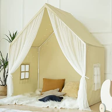 Kids Play Tent, Princess Playhouse Tent Indoor Play House Kids Castle for Girls Boys, Large Play Cottage Toys Gift - Image 1