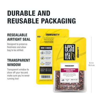 Tiesta Tea - Cranberry Hibiscus Rooibos Tea, Fireberry, Loose Leaf, Herbal Blend with Hibiscus, Cranberry, Currants & Rooibos, Enjoy Hot or Iced, 1.7oz Resealable Pouch, 25 Cups - Image 9