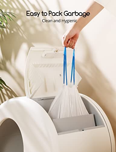 MeoWant Cat Litter Box Liners, Drawstring Receptacles Bags Thickened Waste Bag for MeoWant MW-SC01/MW-SC02 Automatic Cat Litter Box, 20pcs - Image 2