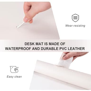 Leather Desk Pad Protector,Non-Slip Desk Pad,on-Slip PU Leather Large Mouse Pad,Easy Clean Desk Protecor Mat,Writing Pad for Office Work/Home/Decor(Pale Green, 31.5" x 15.7") - Image 3
