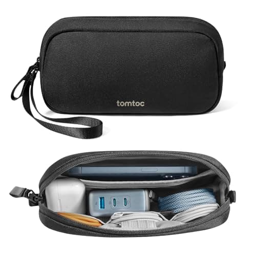 tomtoc Electronics Organizer Travel Case, Water Resistant Travel Bag Cable Organizer for Essentials, Tech Pouch Accessories Carry Storage for Cord, Phone, Cables, Airpods, USB Flash Drive, Daily Items - Image 1