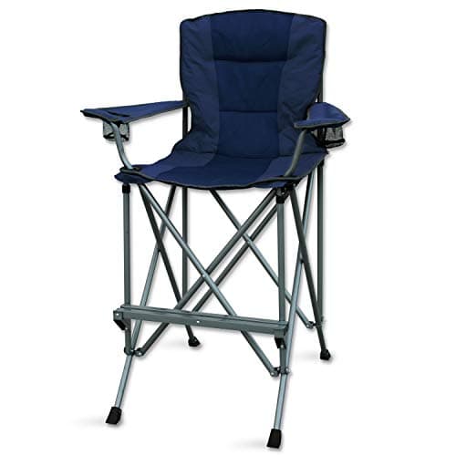 RMS Extra Tall Folding Chair - 31" Seat Height Director Chair for Camping, Home Patio and Sports - Portable and Collapsible with Footrest and Carrying Bag - Up to 300 lbs Weight Capacity (Blue) - Image 1
