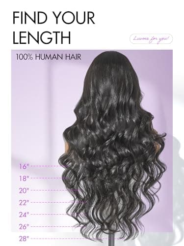 LUVME HAIR All-Day Comfort Real Glueless 7x6 HD Lace Wig 200% Density Hair PartingMax Lace Wigs Loose Body Wave Lace Front Wigs Human Hair Pre Cut Plucked Lace Frontal16 Inches Natural Black Color - Image 9