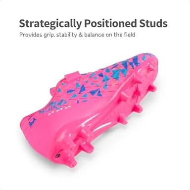 DREAM PAIRS Boys Girls Soccer Cleats Kids Football Shoes for Little/Big Kid SDSO2307K,Size 8 Toddler,Hot Pink/RoyalBlue - Image 2