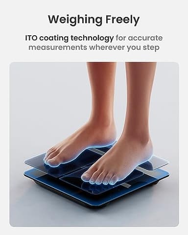RENPHO Scale for Body Weight, Smart Scale with BMI, Body Fat, Muscle Mass, Bluetooth, 13 Metrics with Large VA Display, Support App Connection, Black, Elis 2X - Image 3