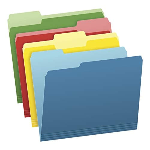 Pendaflex Two-Tone Color File Folders, Letter Size, Assorted Colors (Bright Green, Yellow, Red, Blue), 1/3-Cut Tabs, Assorted, 36 Pack (03086), 4-color - Image 1