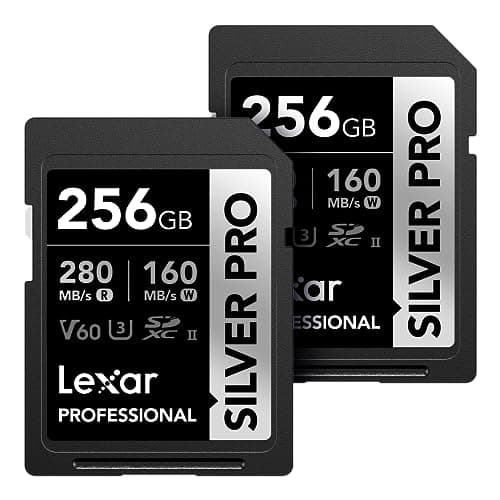 Lexar 256GB (2-PK) Professional SILVER PRO SD Card, UHS-II, C10, U3, V60, Full HD, 4K, Up To 280MB/s Read SDXC Memory Card, for Professional Photographer, Videographer, Enthusiast (LSDSIPR256G-B2NNU) - Image 1